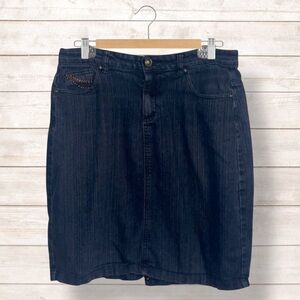 SIMON CHANG DENIM MINI SKIRT